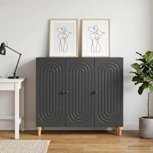 Servírovací skříň Černá 89 x 34,5 x 80 cm Kompozitní dřevo - obrázek 1