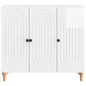 Servírovací skříň Bílá s vysokým leskem 89 x 34,5 x 80 cm - obrázek 4