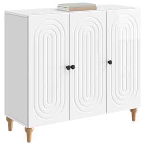 Servírovací skříň Bílá s vysokým leskem 89 x 34,5 x 80 cm - obrázek 2