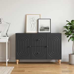 TV omarica s predalom Črna 89 x 34,5 x 60 cm Inženirski les