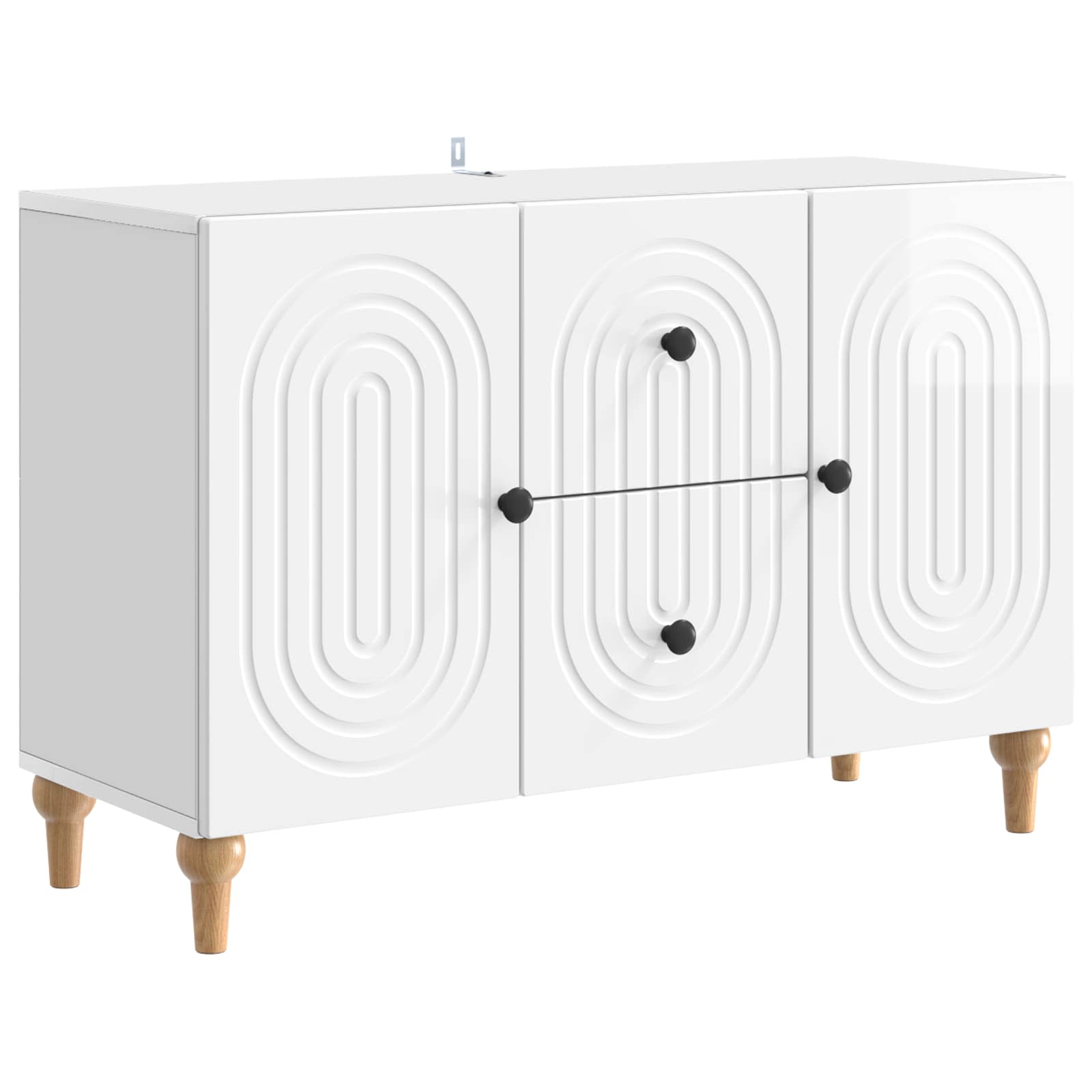 vidaXL Cabinet TV Alb foarte lucios 89 x 34,5 x 60 cm Lemn prelucrat