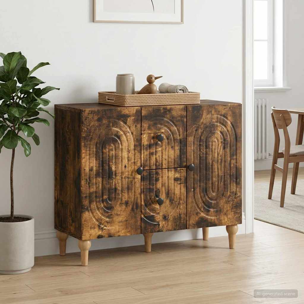 TV omarica Dimljen hrast 89 x 34,5 x 60 cm Inženirski les - slika 4