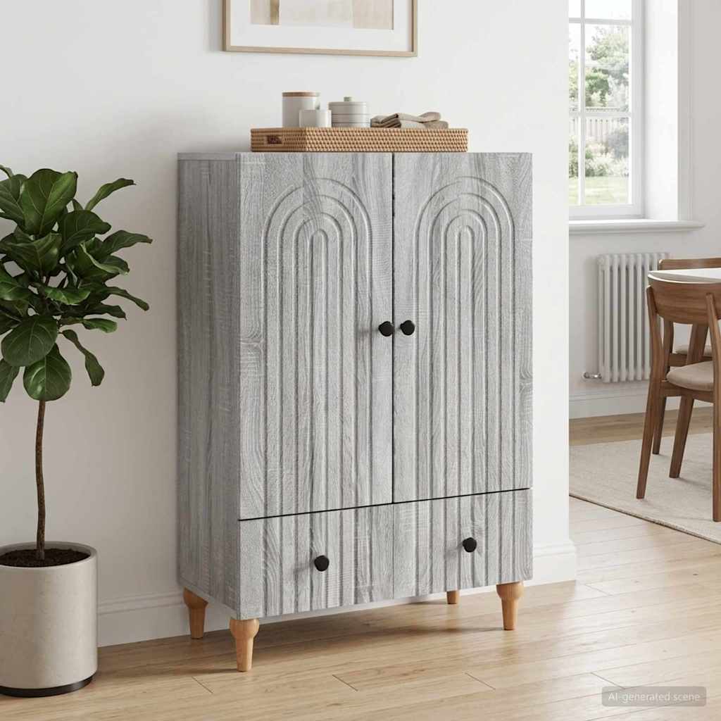 vidaXL Sivupöytä Harmaa sonoma 66 x 34,5 x 95 cm Tekninen puu