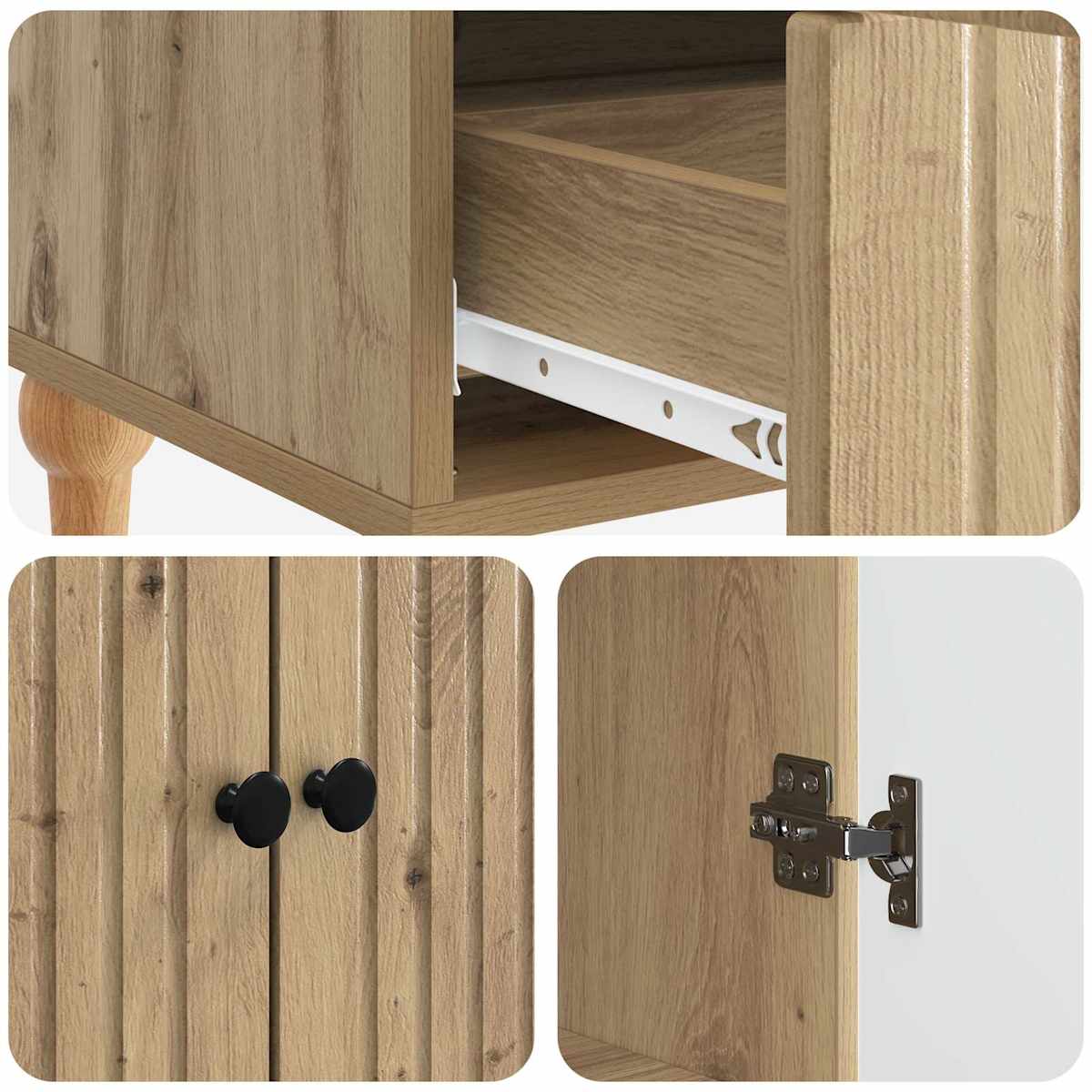 Sideboard 66 x 34,5 x 95 cm Konstrueret træ - Billede 8