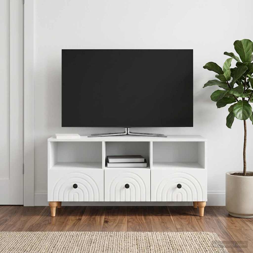 vidaXL TV-kaappi Valkoinen 102 x 34,5 x 50 cm Käsitelty puu