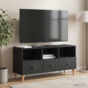 TV omarica Črna 102 x 34,5 x 50 cm Konstruirano leseno