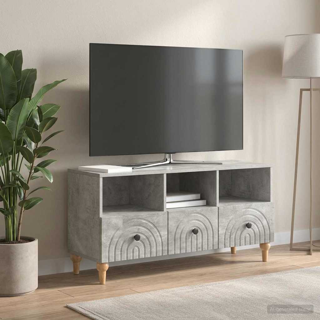 TV omarica Beton Siva 102 x 34,5 x 50 cm Konstruirano leseno