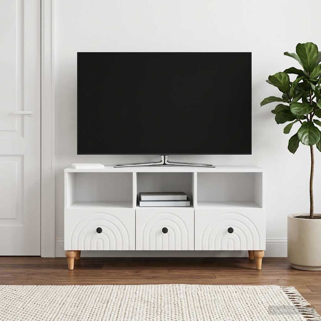 TV-kaappi Kiiltävä Valkoinen 102 x 34,5 x 50 cm Käsitelty puu