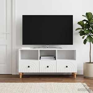 TV omarica Visok Sijaj Bel 102 x 34,5 x 50 cm