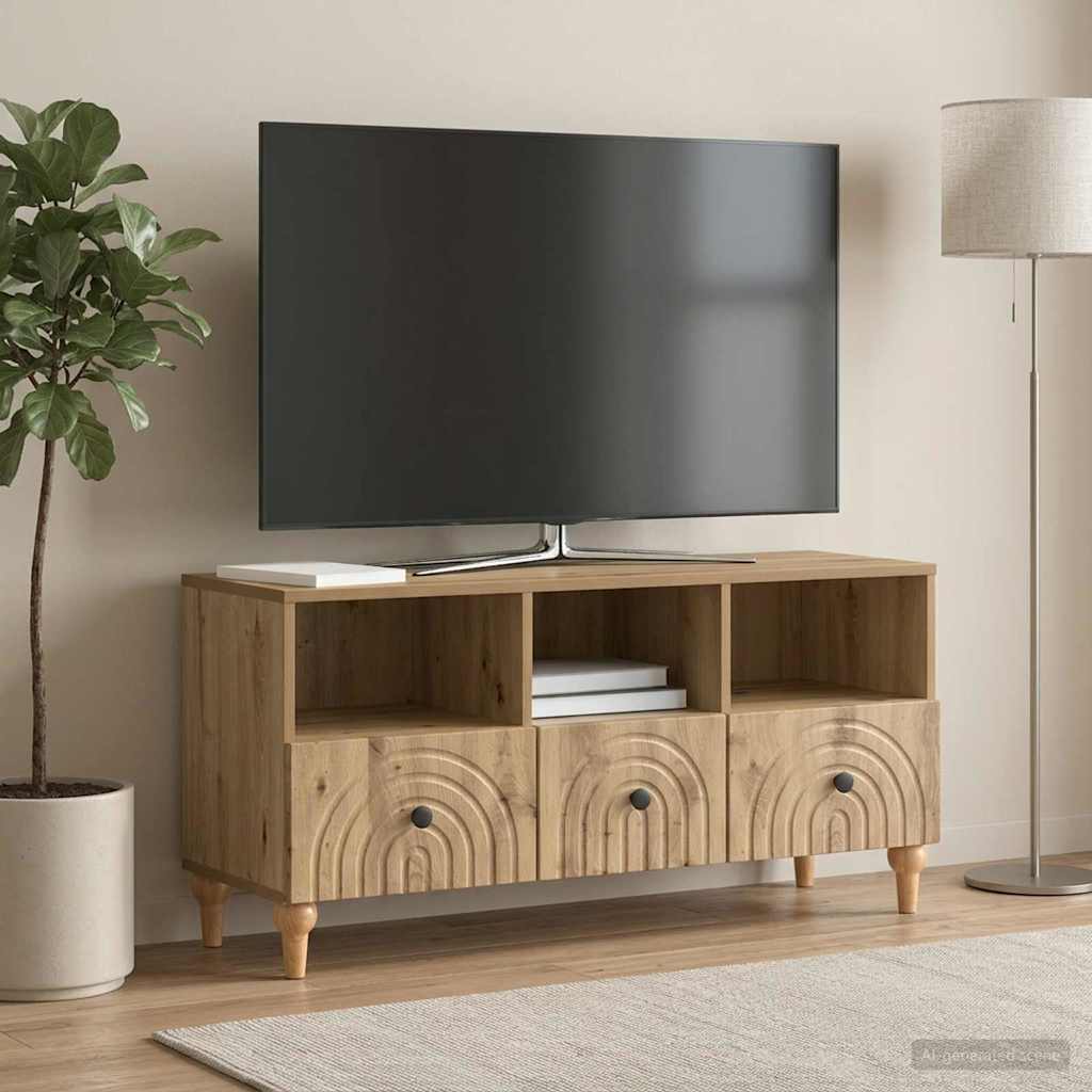 vidaXL Cabinet TV Stejar Artizanal 102 x 34,5 x 50 cm Lemn prelucrat