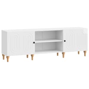 vidaXL Telerikapp 150 x 31 x 50 cm K&otilde;rgl&auml;ikega valge Tehispuit
