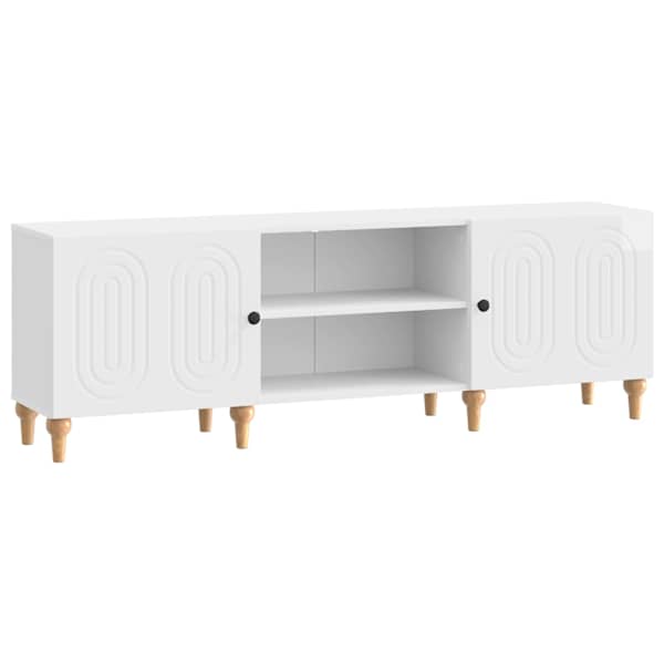 vidaXL Telerikapp 150 x 31 x 50 cm K&otilde;rgl&auml;ikega valge Tehispuit