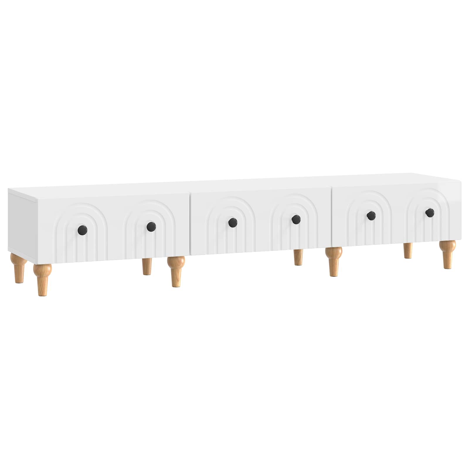 vidaXL Cabinet TV Alb foarte lucios 147 x 34,5 x 30 cm Lemn prelucrat