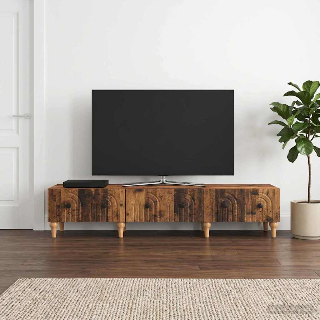 TV-kaappi Vanha puu 147 x 34,5 x 30 cm Tekninen puu - Image 4