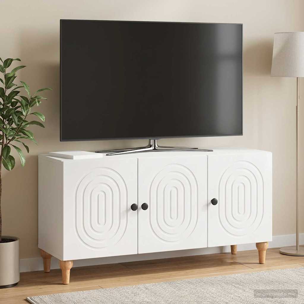 vidaXL Cabinet TV Alb foarte lucios 99 x 34,5 x 50 cm Lemn prelucrat