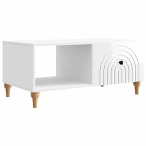 vidaXL Kohvilaud K&otilde;rgl&auml;ikega valge 90 x 50 x 40 cm Tehispuit