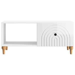 Konferenční stolek Bílá s vysokým leskem 90 x 50 x 40 cm - obrázek 5