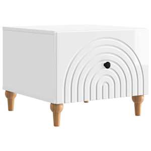 Klubska miza Bela visok sijaj 49 x 50 x 40 cm Inženirski les