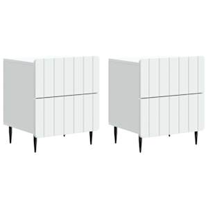 Noční skříňka 2 pcs Bílá 43 x 34,5 x 49,5 cm Kompozitní dřevo - obrázek 2