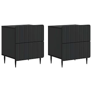 Noční skříňka 2 pcs Černá 43 x 34,5 x 49,5 cm Kompozitní dřevo - obrázek 2