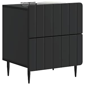 Noční skříňka 2 pcs Černá 43 x 34,5 x 49,5 cm Kompozitní dřevo - obrázek 3