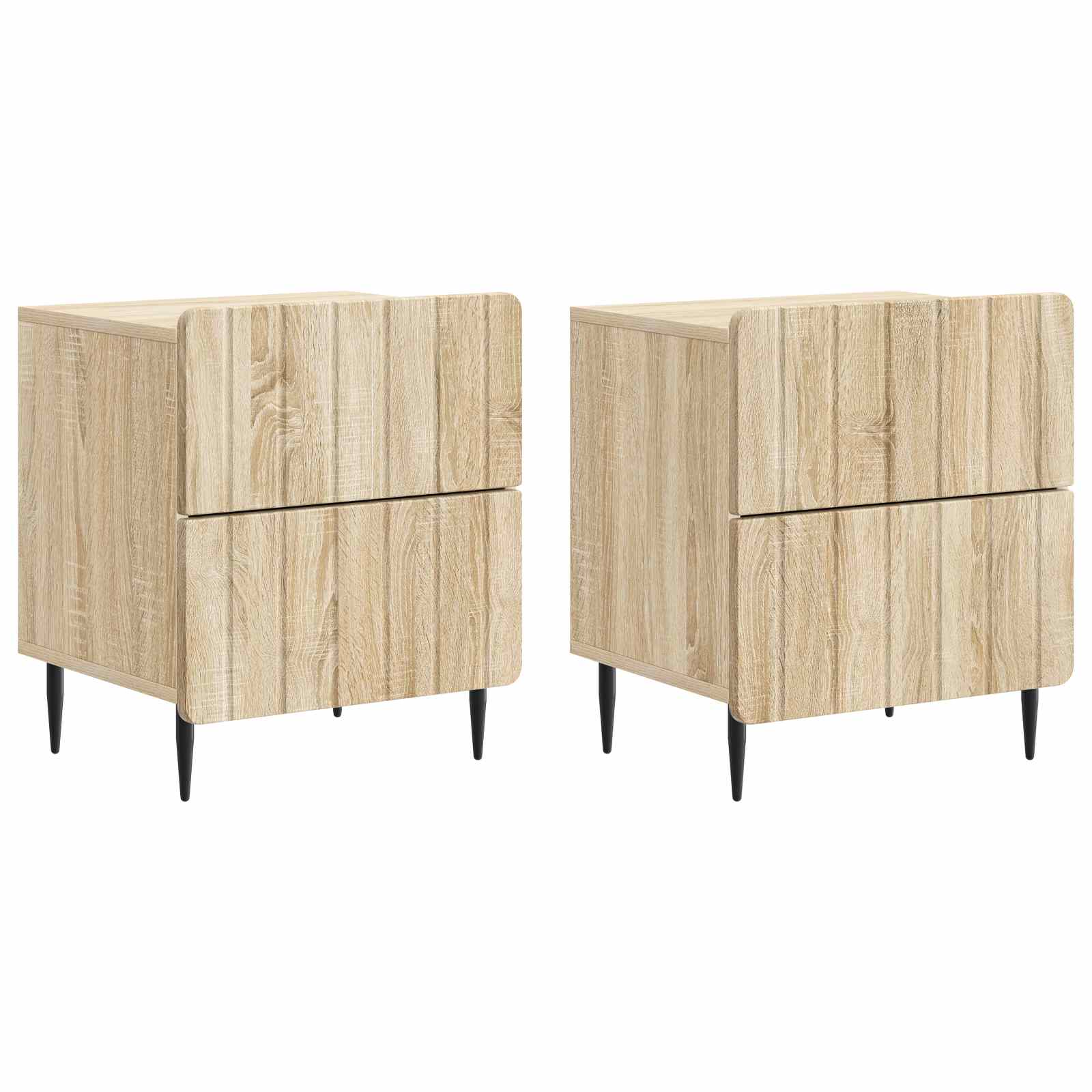 vidaXL Dulap de noapte 2 pcs Stejar Sonoma 43 x 34,5 x 49,5 cm