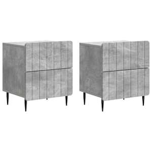 Nočna omarica 2 pcs Betonsko siva 43 x 34,5 x 49,5 cm