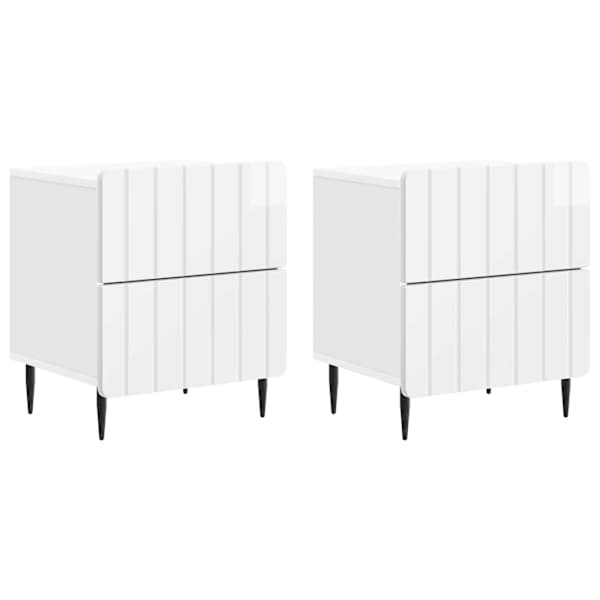 vidaXL &Ouml;&ouml;lambi kapp 2 tk K&otilde;rgl&auml;ikega valge 43 x 34,5 x 49,5 cm