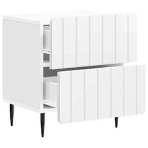 Noční skříňka 2 pcs Bílá s vysokým leskem 43 x 34,5 x 49,5 cm - obrázek 6