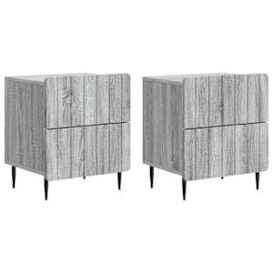Noční skříňka se zásuvkou 2 pcs Šedá sonoma 43 x 34,5 x 49,5 cm - obrázek 2