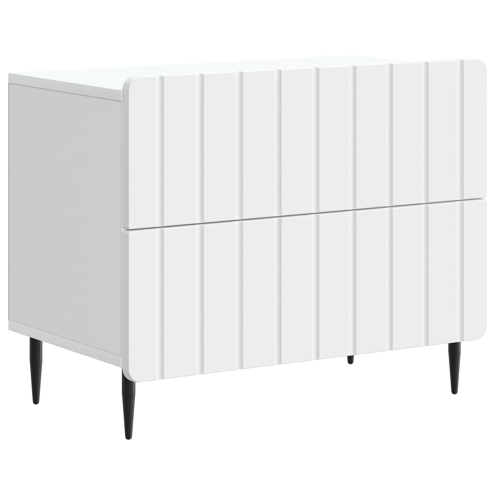 Κομοδίνο Λευκό 62 x 34,5 x 49,5 εκ. Επεξεργασμένο Ξύλο