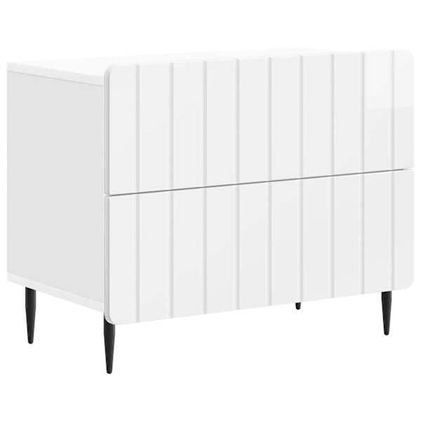 vidaXL &Ouml;&ouml;lambi kapp K&otilde;rgl&auml;ikega valge 62 x 34,5 x 49,5 cm Tehispuit