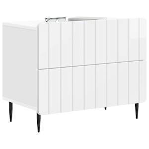 Noční skříňka Bílá s vysokým leskem 62 x 34,5 x 49,5 cm - obrázek 3