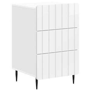 Nočna omarica Bela visok sijaj 43x 41 x 68 cm Inženirski les