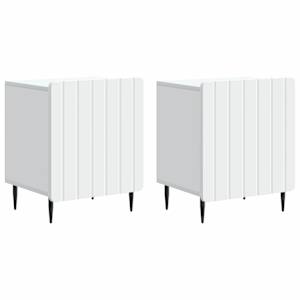 Nočna omarica 2 pcs Bela 43 x 34,5 x 52 cm Inženirski les