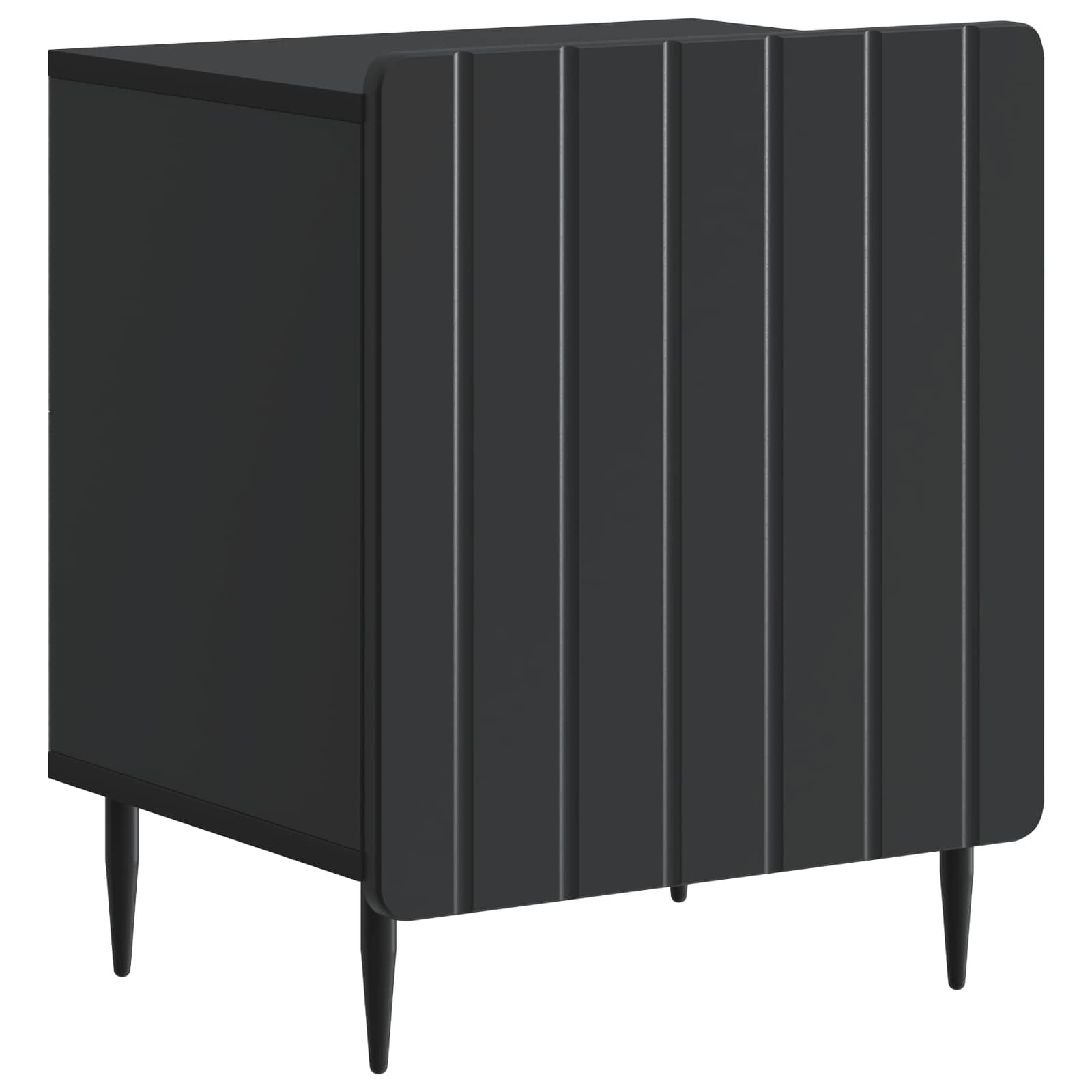 vidaXL Dulap de noapte Negru 43 x 34,5 x 52 cm Lemn prelucrat