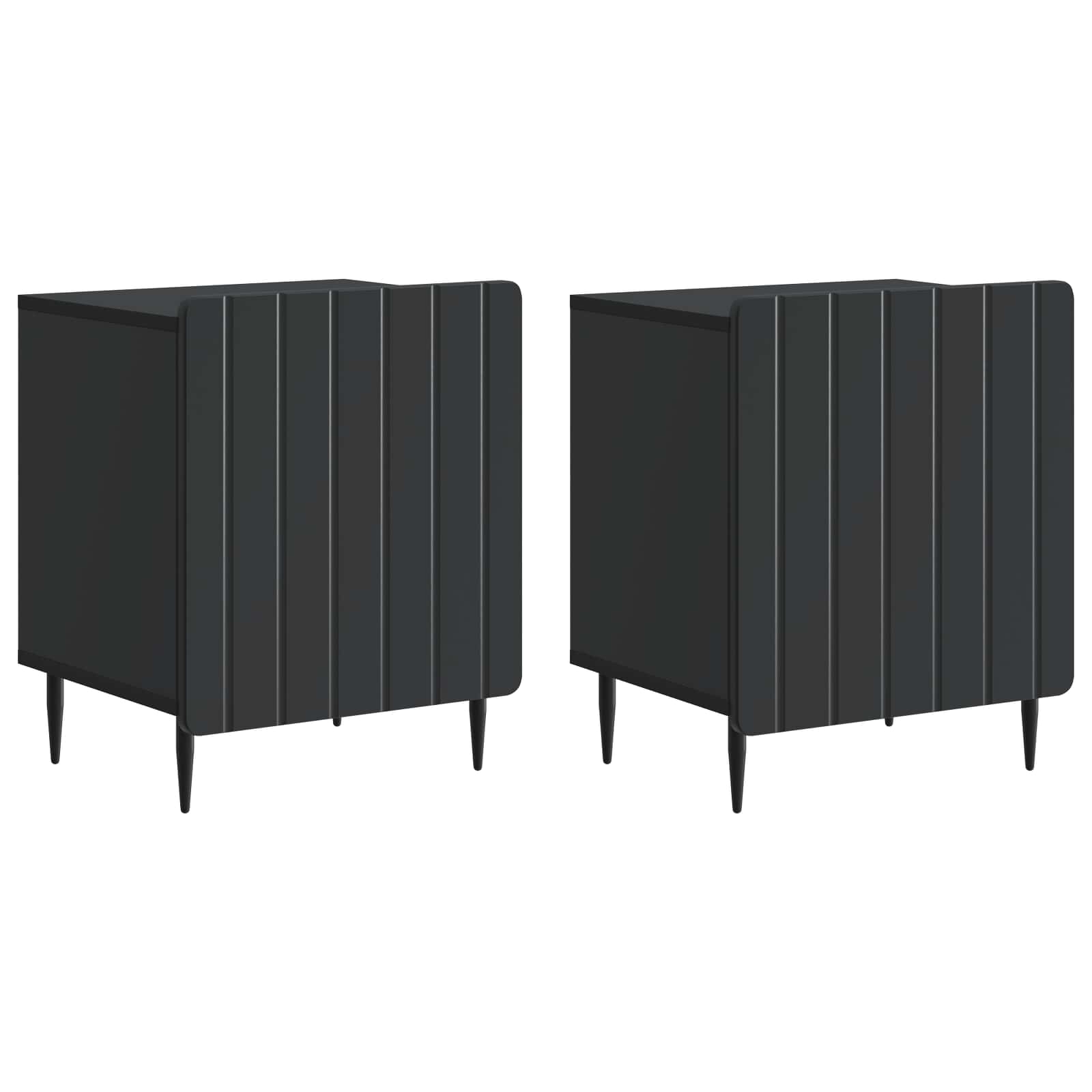 Szafka Nocna 2 szt. Czarny 43 x 34,5 x 52 cm Drewno inżynieryjne