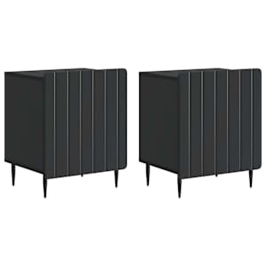 Nočna omarica 2 pcs Črna 43 x 34,5 x 52 cm Inženirski les