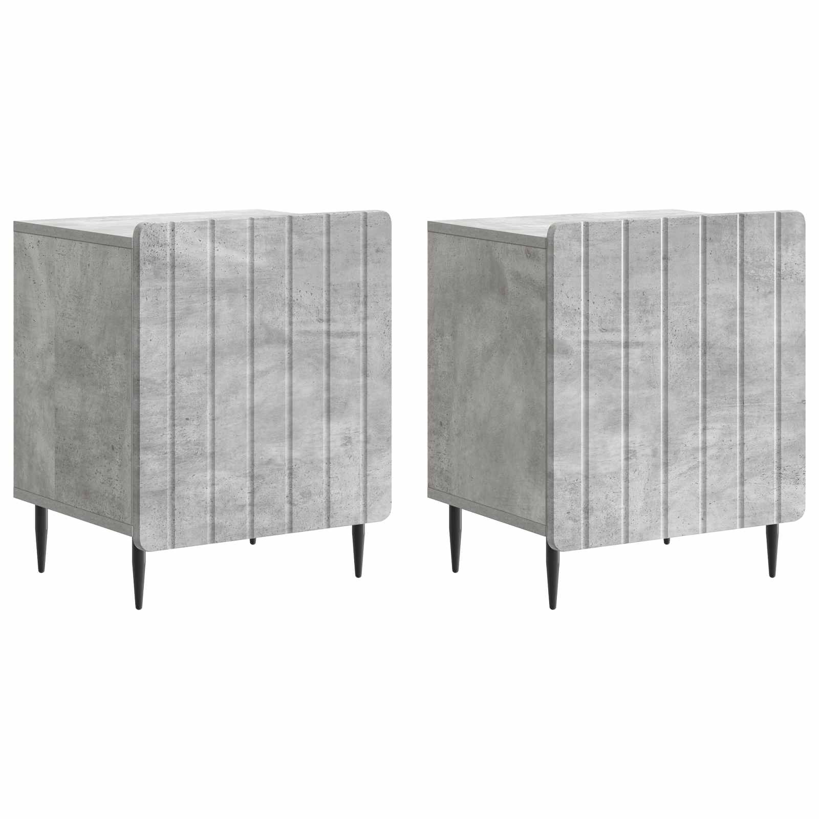 vidaXL Dulap de noapte 2 pcs Gri Beton 43 x 34,5 x 52 cm