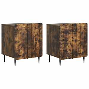 Noční skříňka 2 pcs Kouřový dub 43 x 34,5 x 52 cm - obrázek 2