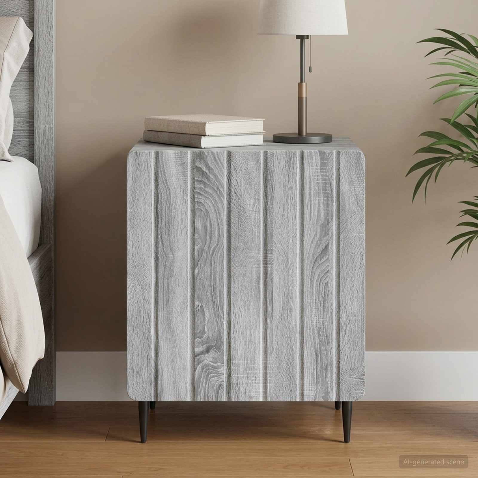 Κομοδίνο Γκρι Sonoma 43 x 34,5 x 52 εκ Επεξεργασμένο Ξύλο