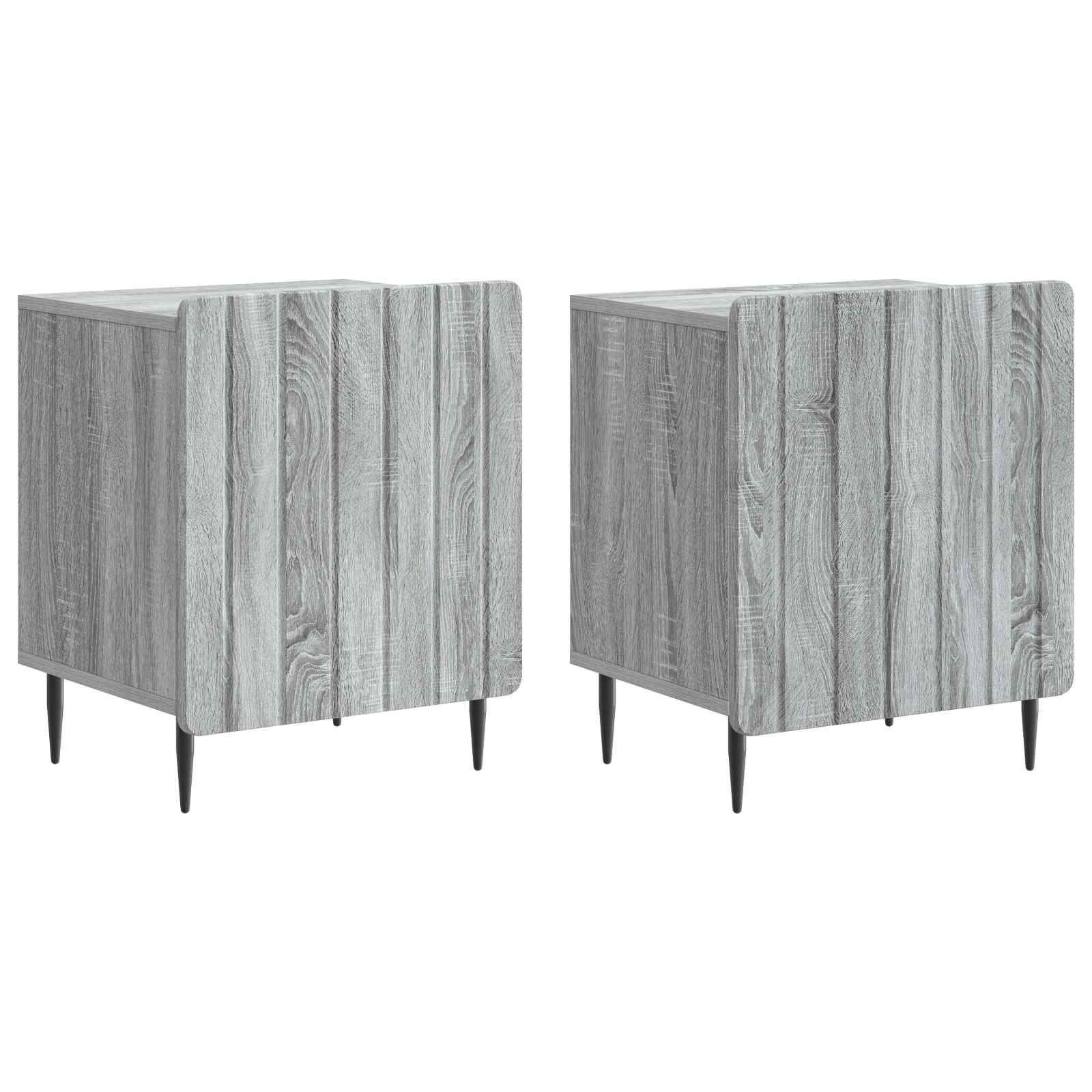 vidaXL Dulap de noapte 2 pcs Sonoma gri 43 x 34,5 x 52 cm