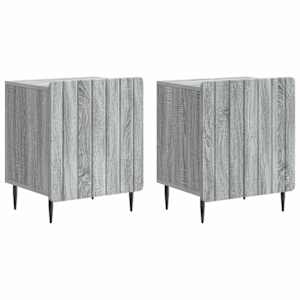 Noční skříňka 2 pcs Šedá sonoma 43 x 34,5 x 52 cm - obrázek 2