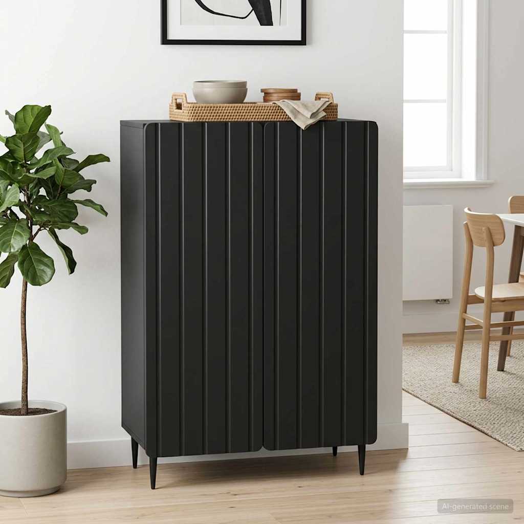 vidaXL Sideboard Schwarz 66 x 34,5 x 92 cm Holzwerkstoff