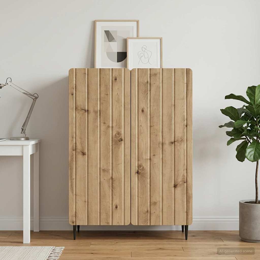 Dressoir Artisanaal eiken 66 x 34,5 x 92 cm Bewerkt hout - Afbeelding 4