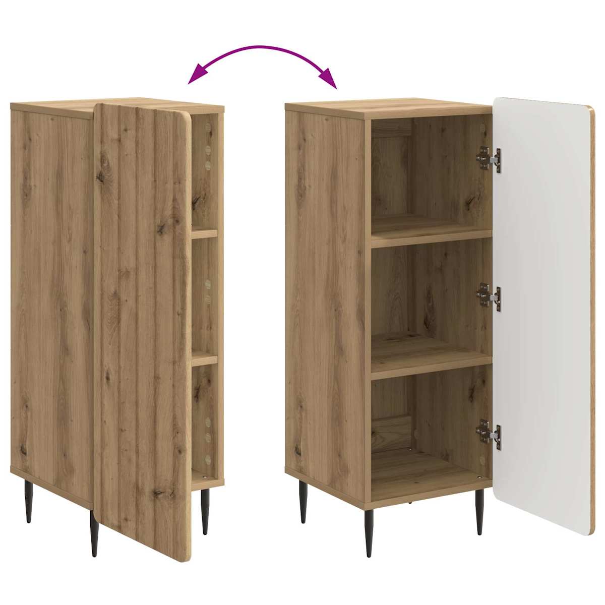Sideboard 34,5 x 33 x 92 cm Konstrueret træ - Billede 11