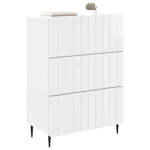 Skříň se zásuvkami Bílá s vysokým leskem 66 x 34,5 x 92 cm - obrázek 3
