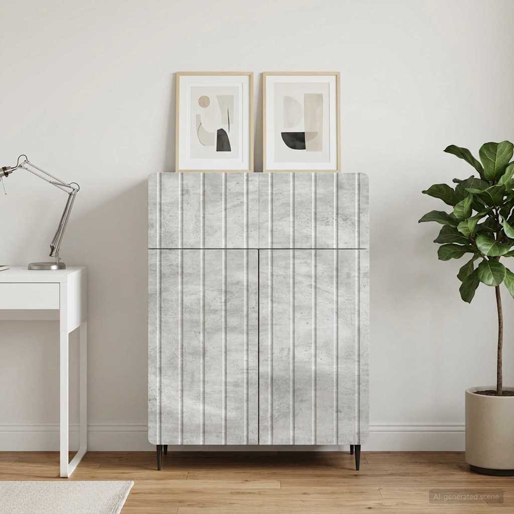 vidaXL Sivupöytä Betoninharmaa 66 x 34,5 x 92 cm Tekninen puu