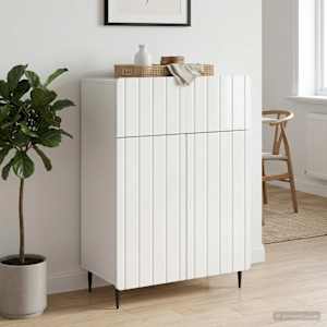 Servírovací skříň Bílá s vysokým leskem 66 x 34,5 x 92 cm - obrázek 1