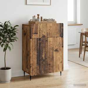 Servírovací skříň se zásuvkou Staré dřevo 66 x 34,5 x 92 cm - obrázek 1